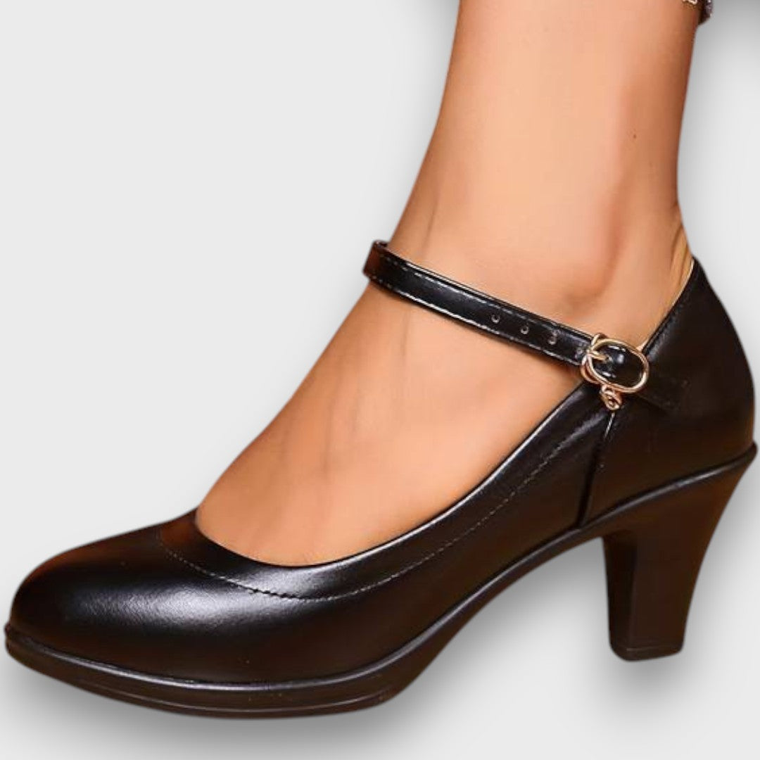Marlena – Zapatos de Tacón Mary Jane Clásicos con Tacón Bloque
