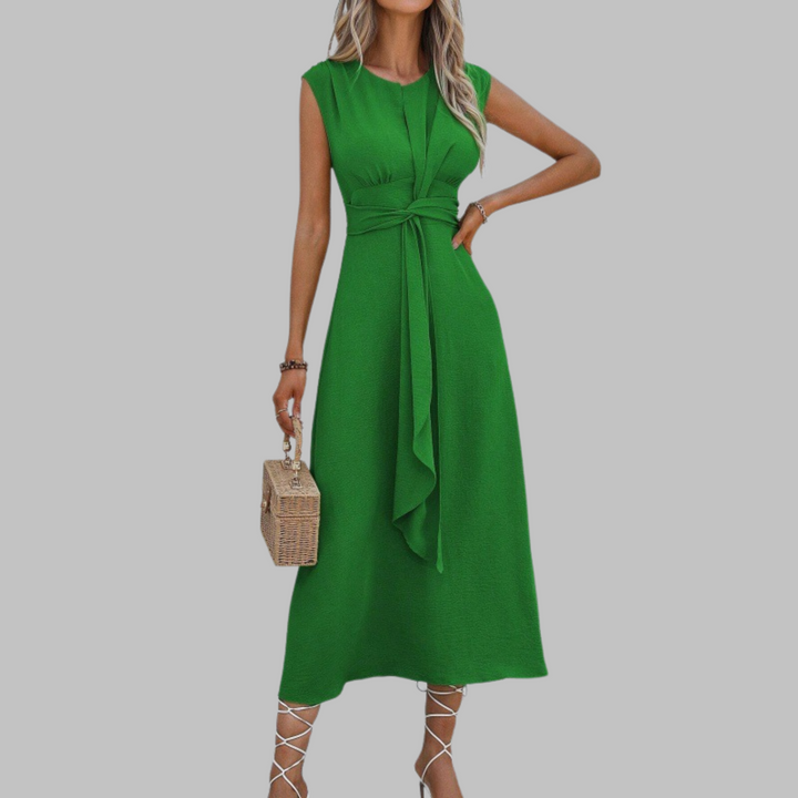 Reese™ | Vestido Maxi sin Mangas con Cuello Redondo