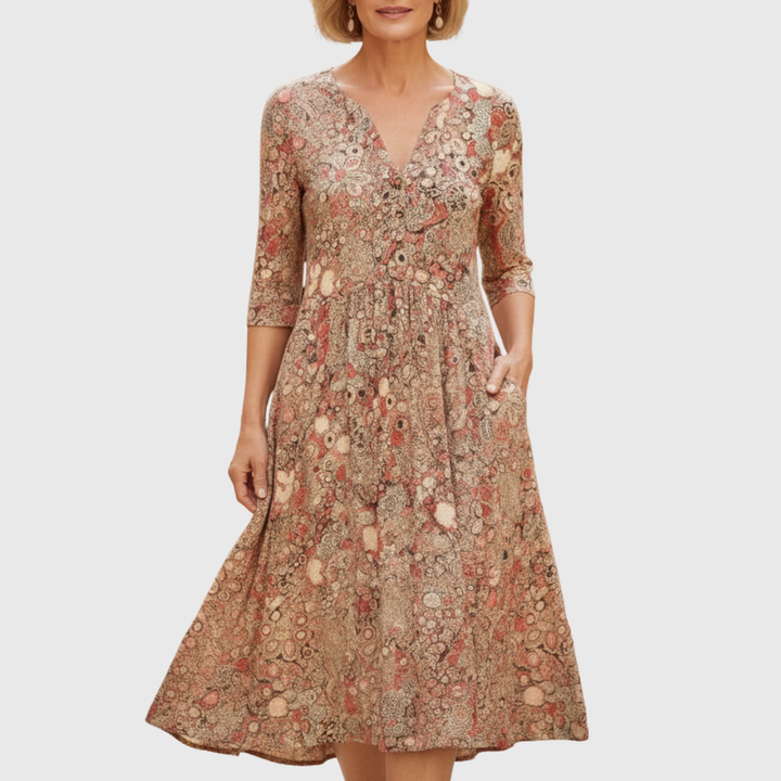 Harlow | Vestido Midi Elegante con Escote en V