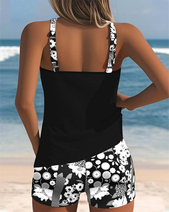 Colette | Top de baño con conjunto de boxer estampado