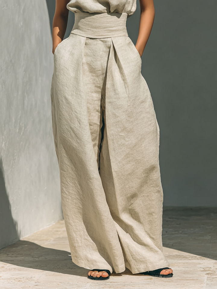 Maria | Conjunto Minimalista de Camiseta y Pantalón Ancho