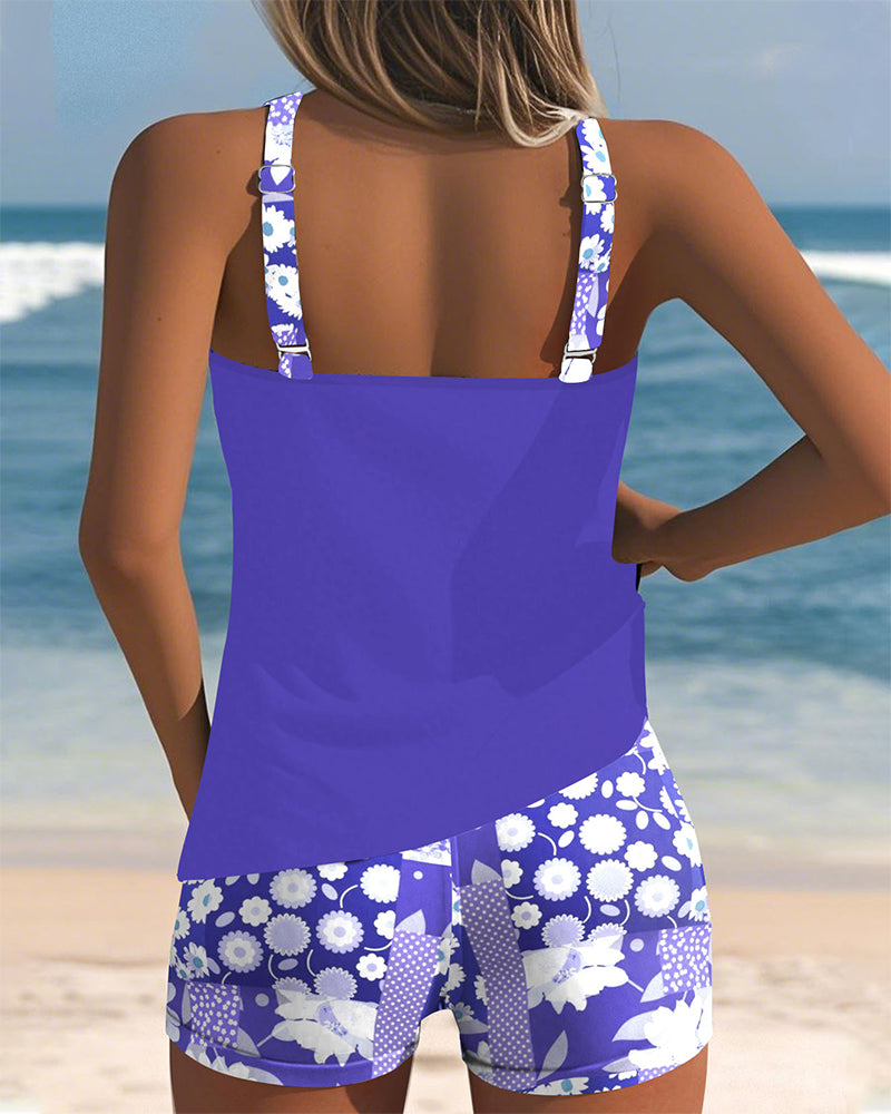 Colette | Top de baño con conjunto de boxer estampado