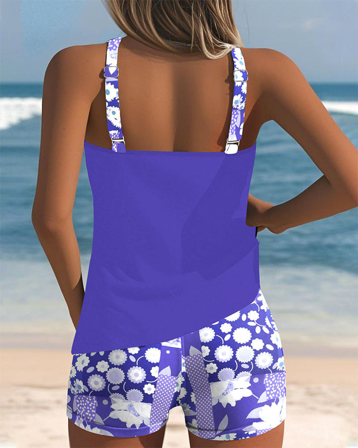 Colette | Top de baño con conjunto de boxer estampado