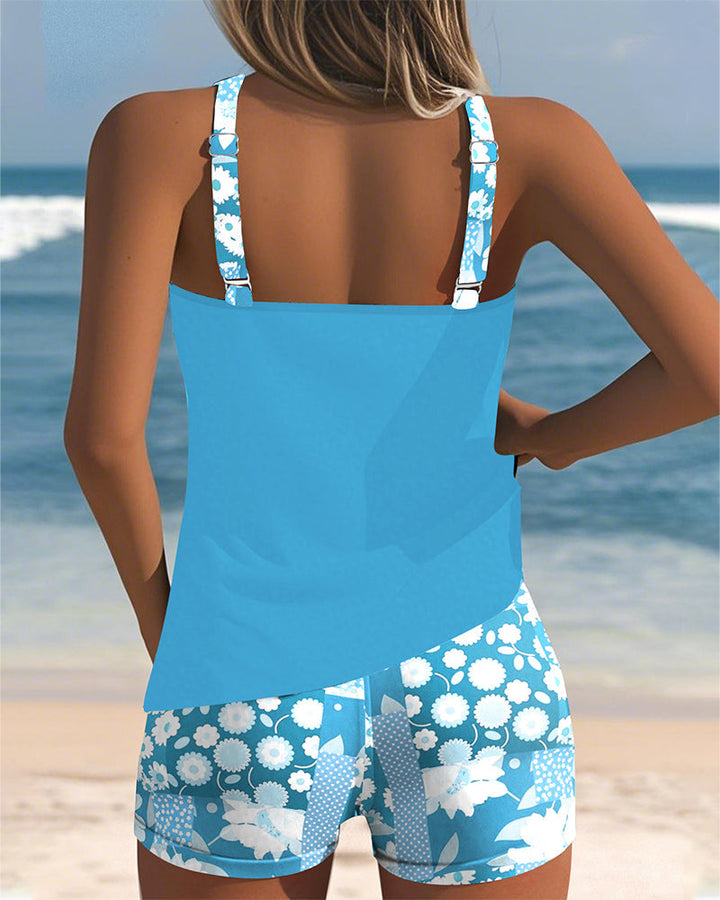 Colette | Top de baño con conjunto de boxer estampado