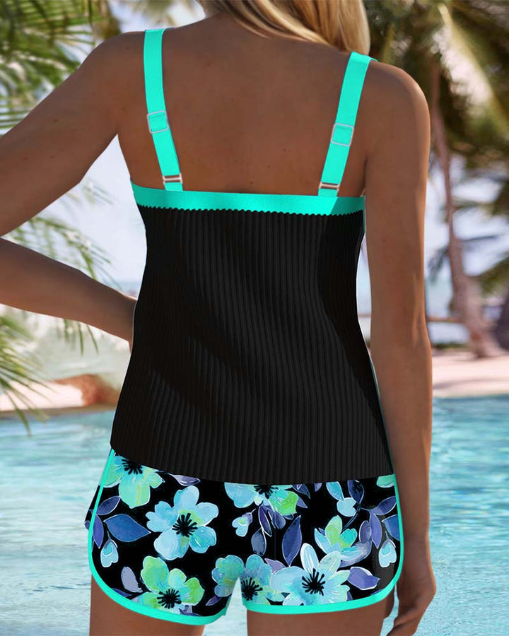 Maren | Conjunto de Bañador con Top de Tirantes y Boxer Floral