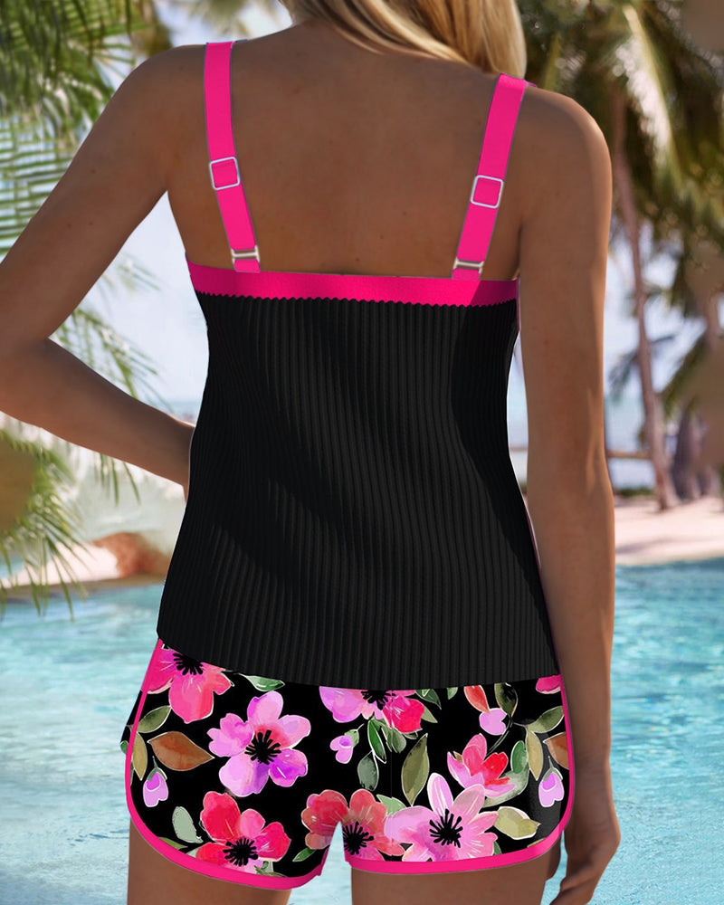 Maren | Conjunto de Bañador con Top de Tirantes y Boxer Floral