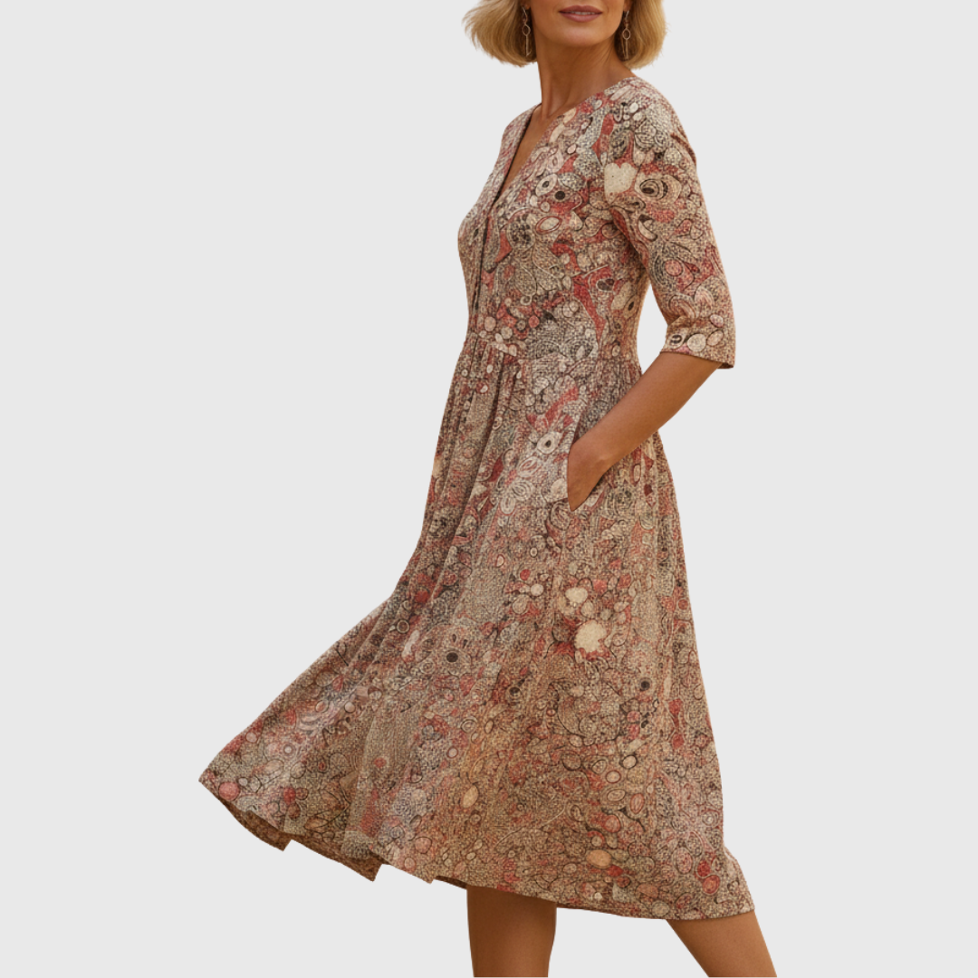 Harlow | Vestido Midi Elegante con Escote en V