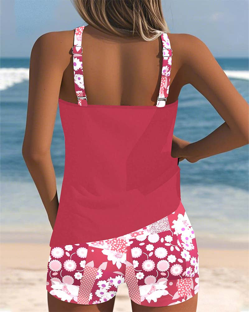 Colette | Top de baño con conjunto de boxer estampado