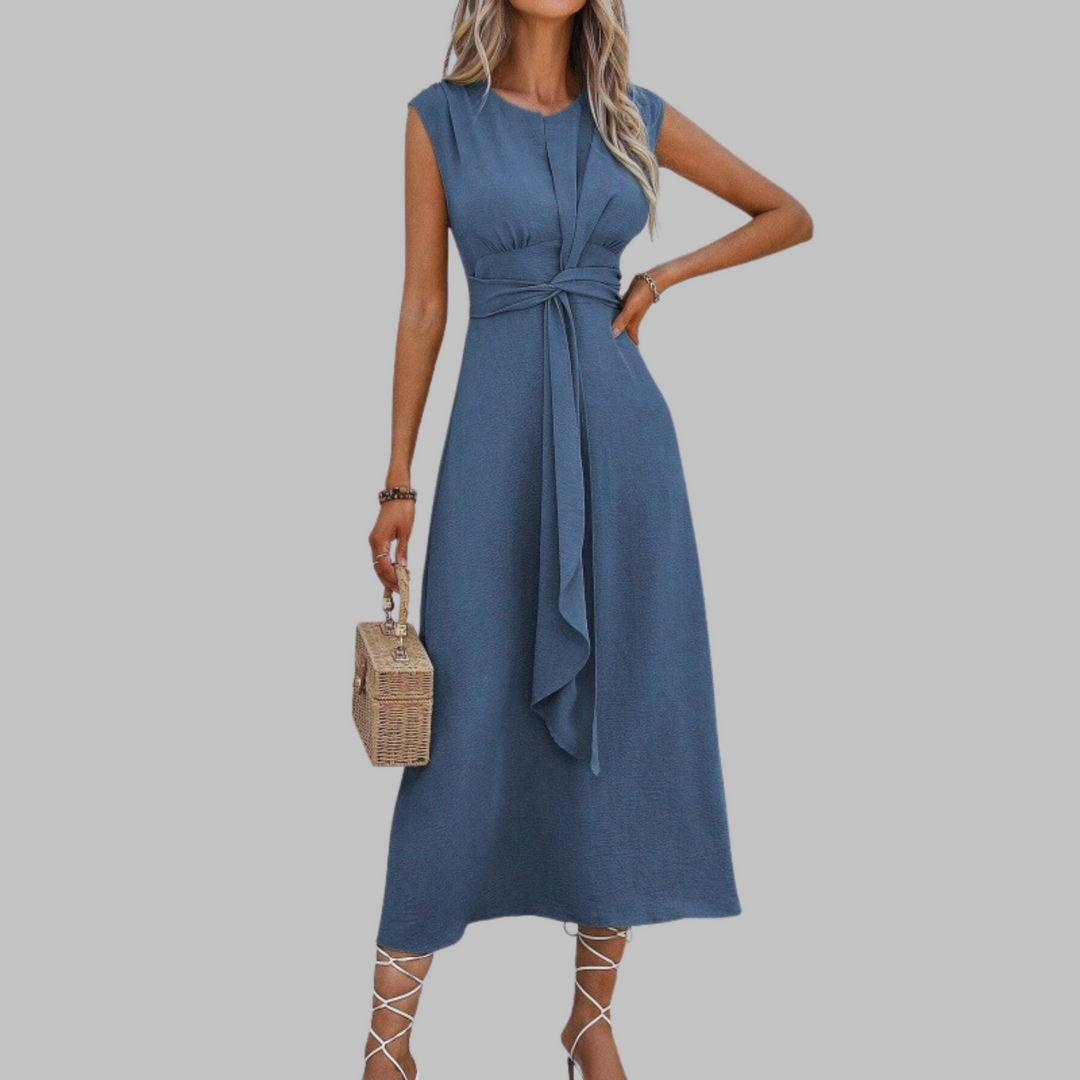 Reese™ | Vestido Maxi sin Mangas con Cuello Redondo