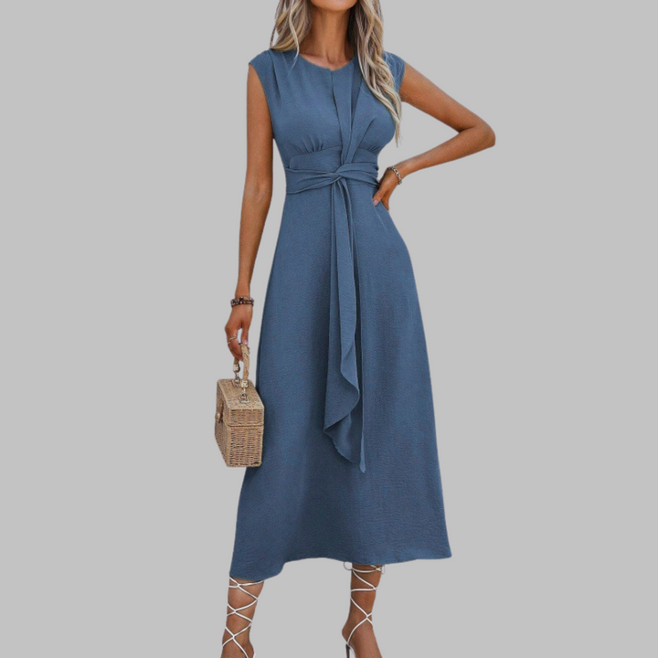 Reese™ | Vestido Maxi sin Mangas con Cuello Redondo