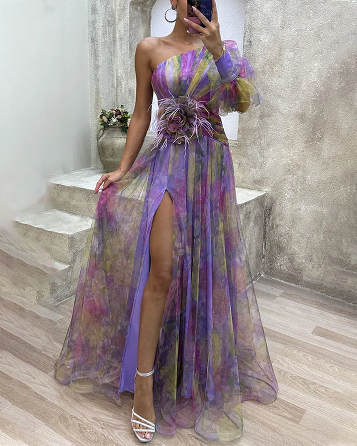 Orit™ | Vestido Asimétrico de Una Manga con Abertura