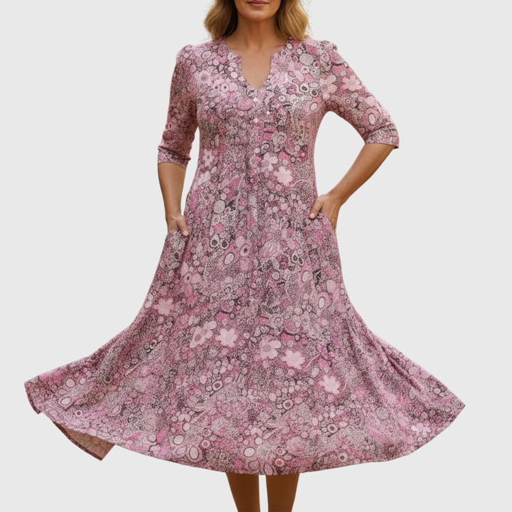 Harlow | Vestido Midi Elegante con Escote en V
