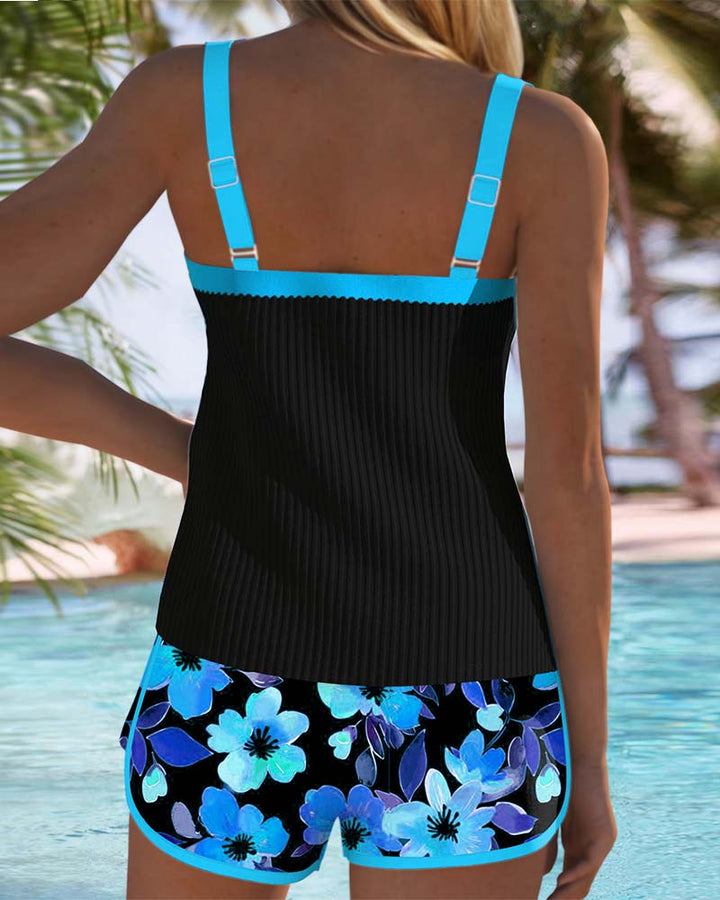 Maren | Conjunto de Bañador con Top de Tirantes y Boxer Floral