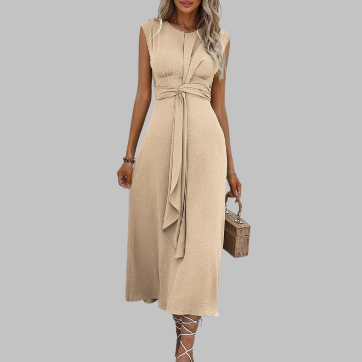 Reese™ | Vestido Maxi sin Mangas con Cuello Redondo