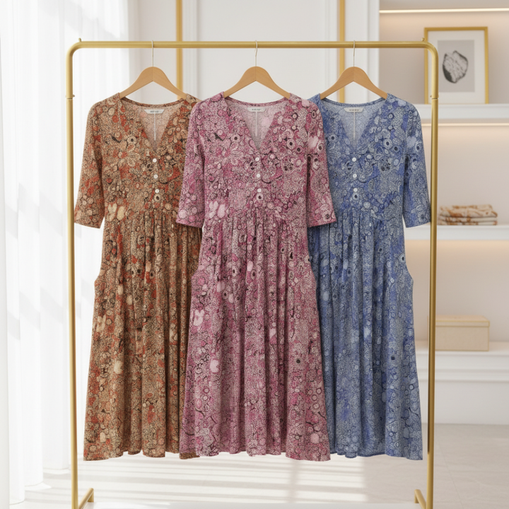 Harlow | Vestido Midi Elegante con Escote en V