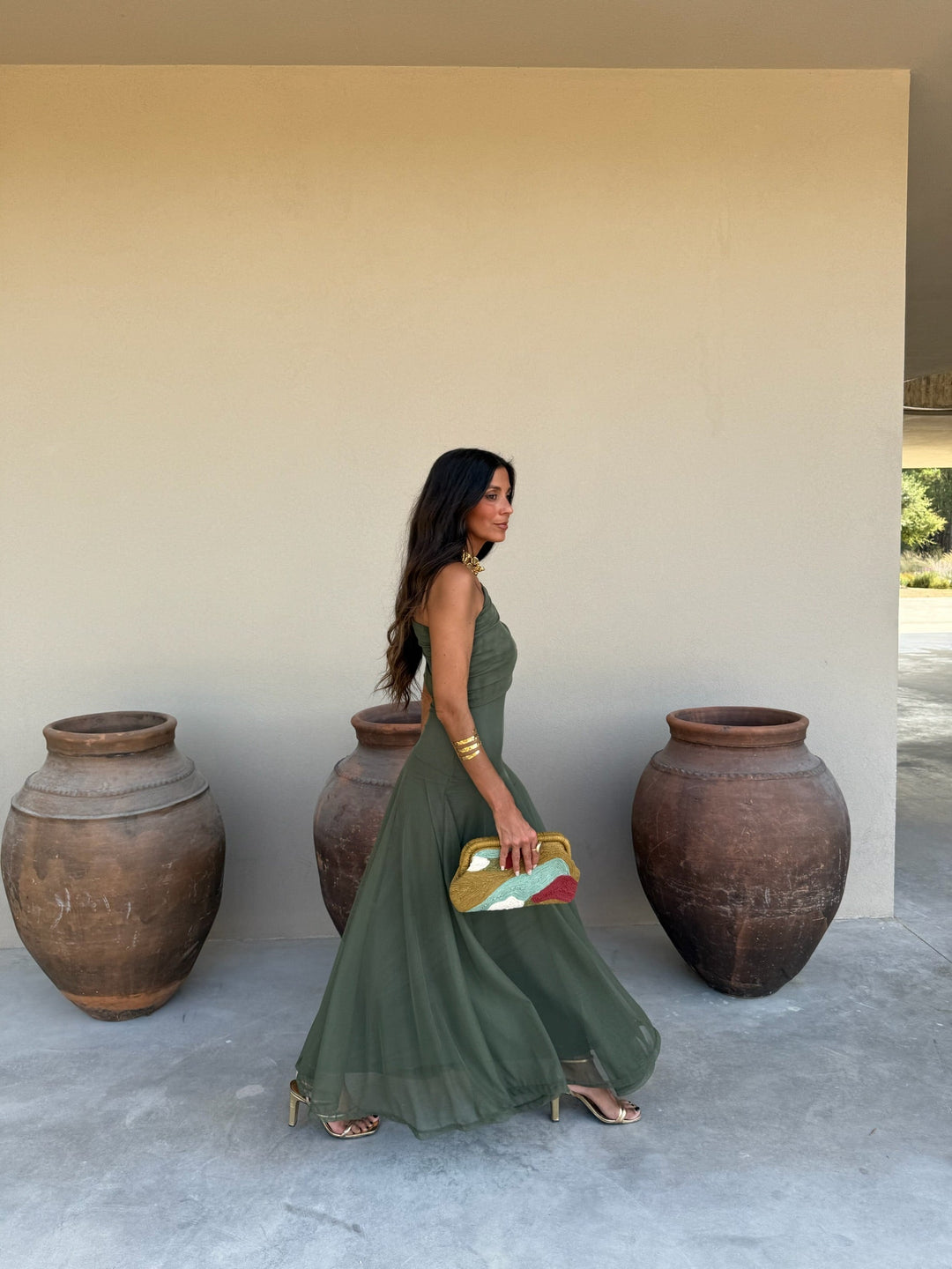 Toledo | Vestido Largo de Tul con Escote Bardot