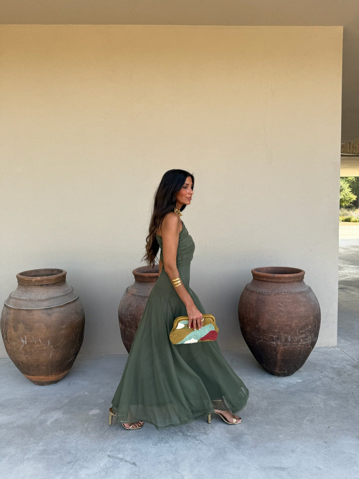 Toledo | Vestido Largo de Tul con Escote Bardot