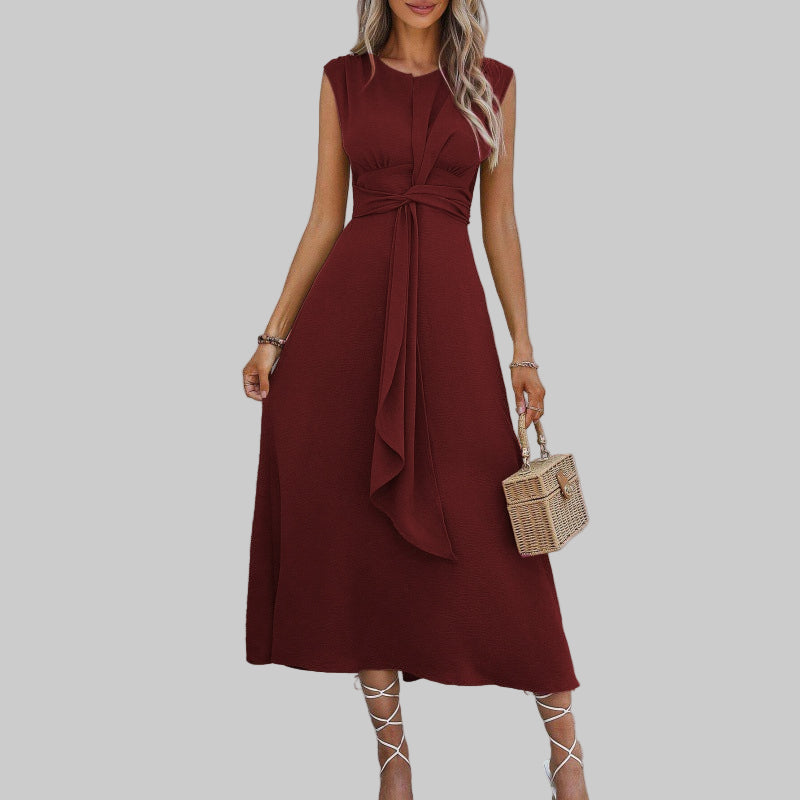 Reese™ | Vestido Maxi sin Mangas con Cuello Redondo