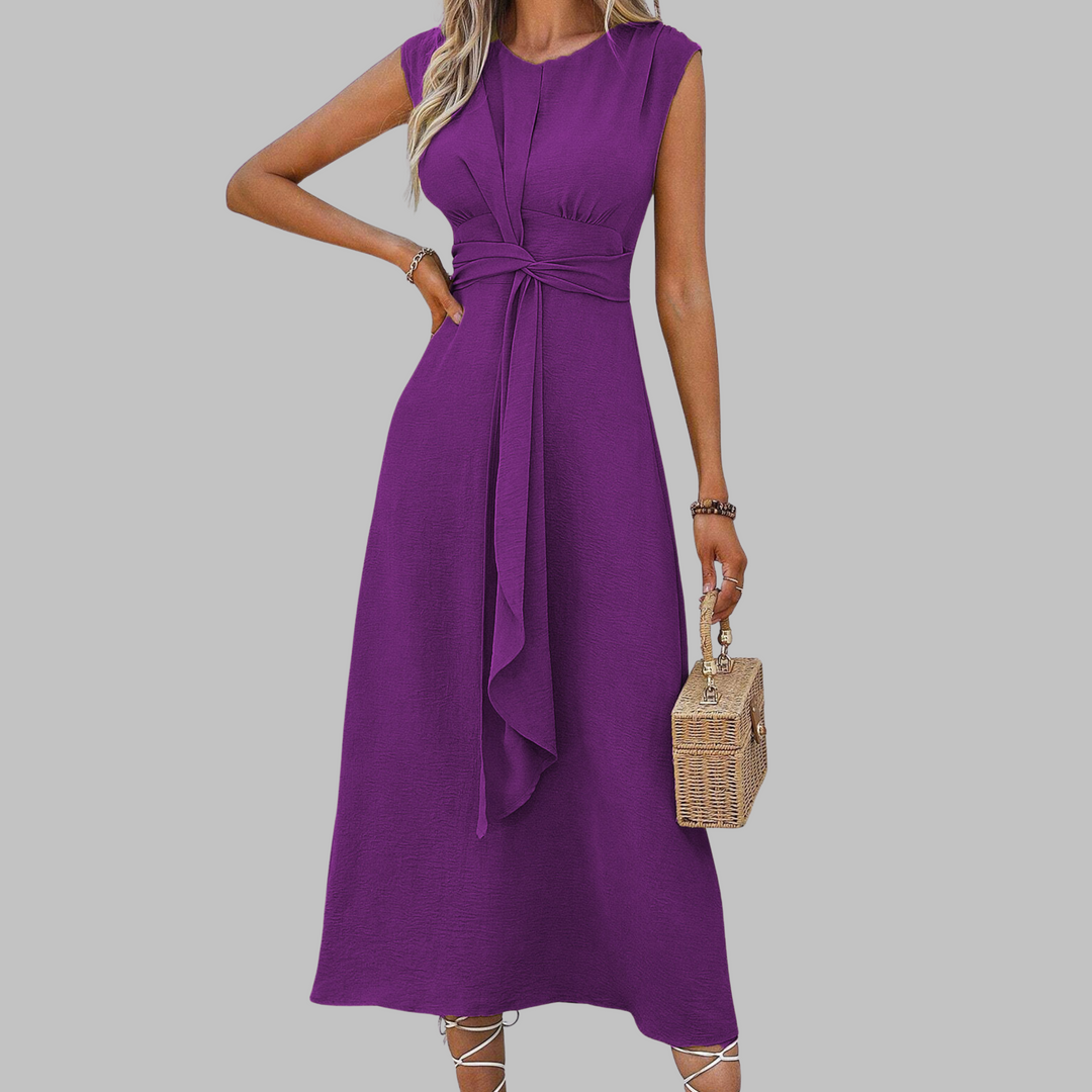 Reese™ | Vestido Maxi sin Mangas con Cuello Redondo