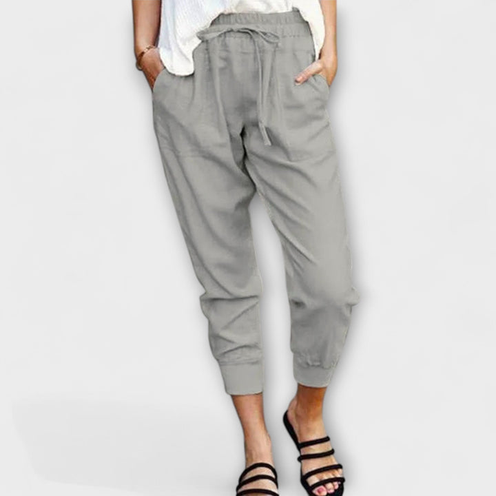 Blaire – Pantalones ligeros de lino con mezcla de algodón