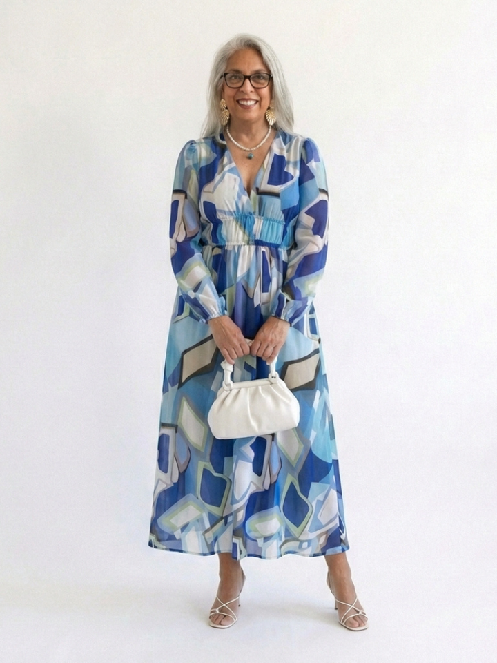 Althea™ | Vestido Maxi Floral de Manga Larga
