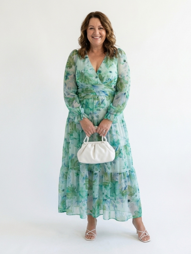 Althea™ | Vestido Maxi Floral de Manga Larga