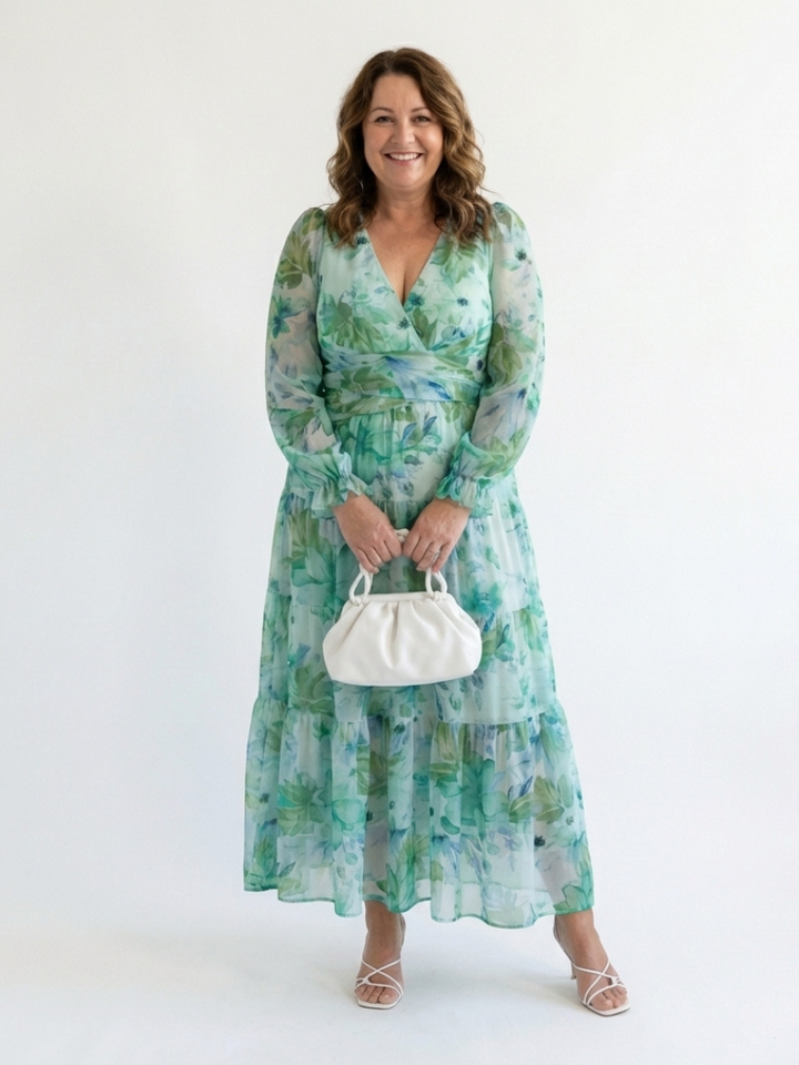 Althea™ | Vestido Maxi Floral de Manga Larga