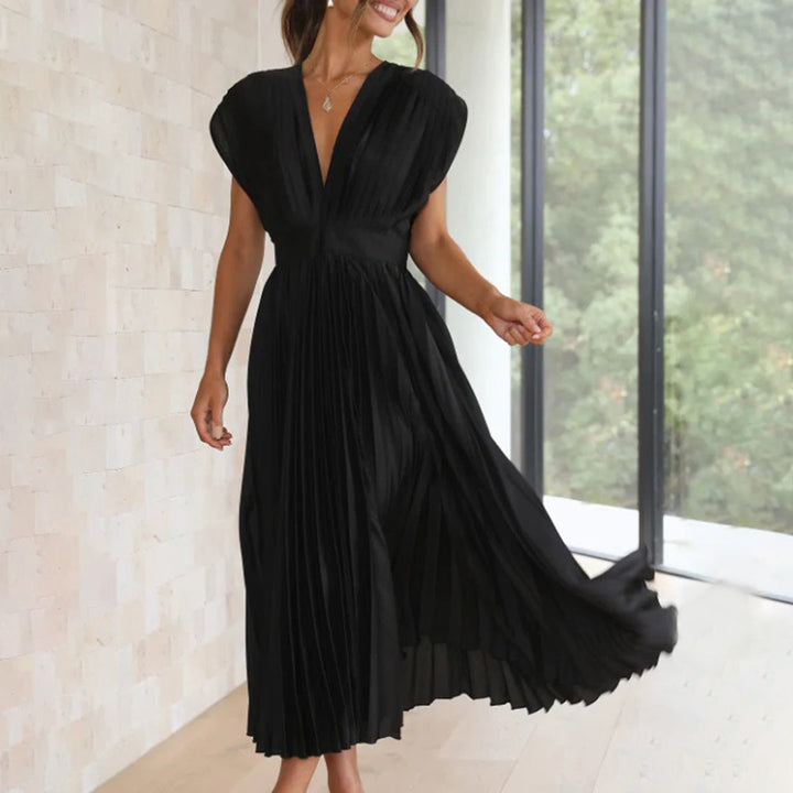 Carmela™ | Vestido Midi Plisado Atemporal