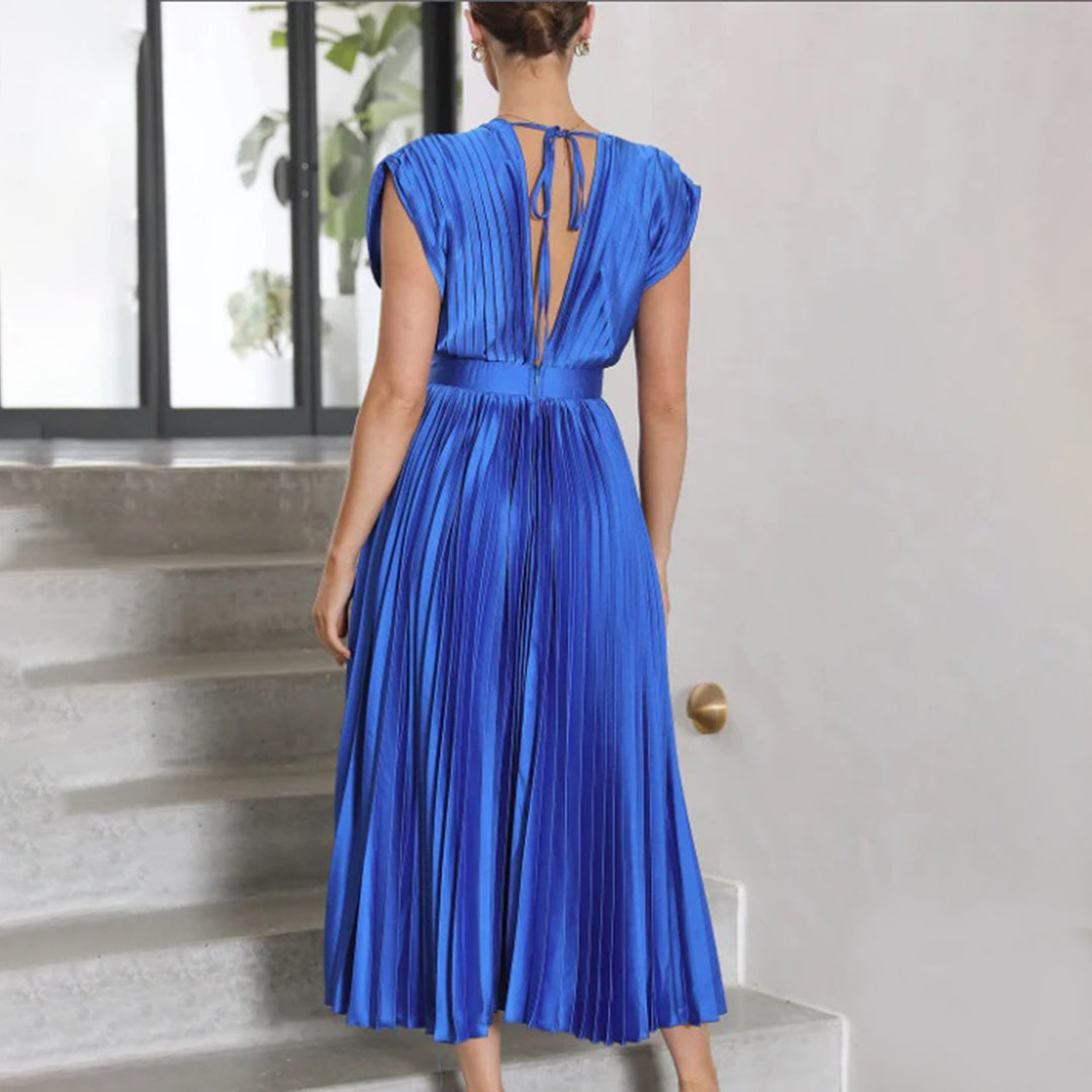 Carmela™ | Vestido Midi Plisado Atemporal
