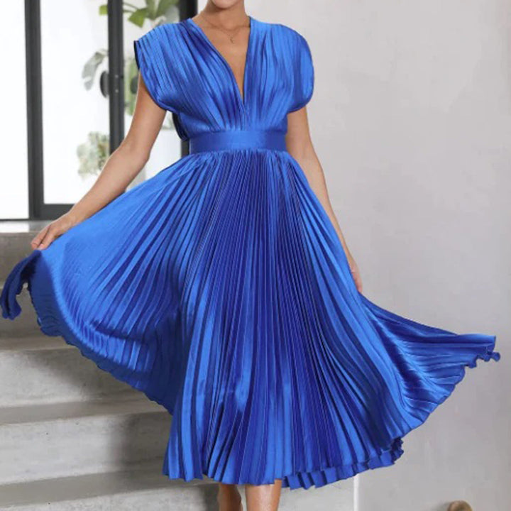 Carmela™ | Vestido Midi Plisado Atemporal
