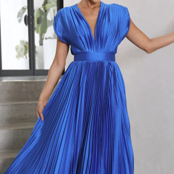 Carmela™ | Vestido Midi Plisado Atemporal