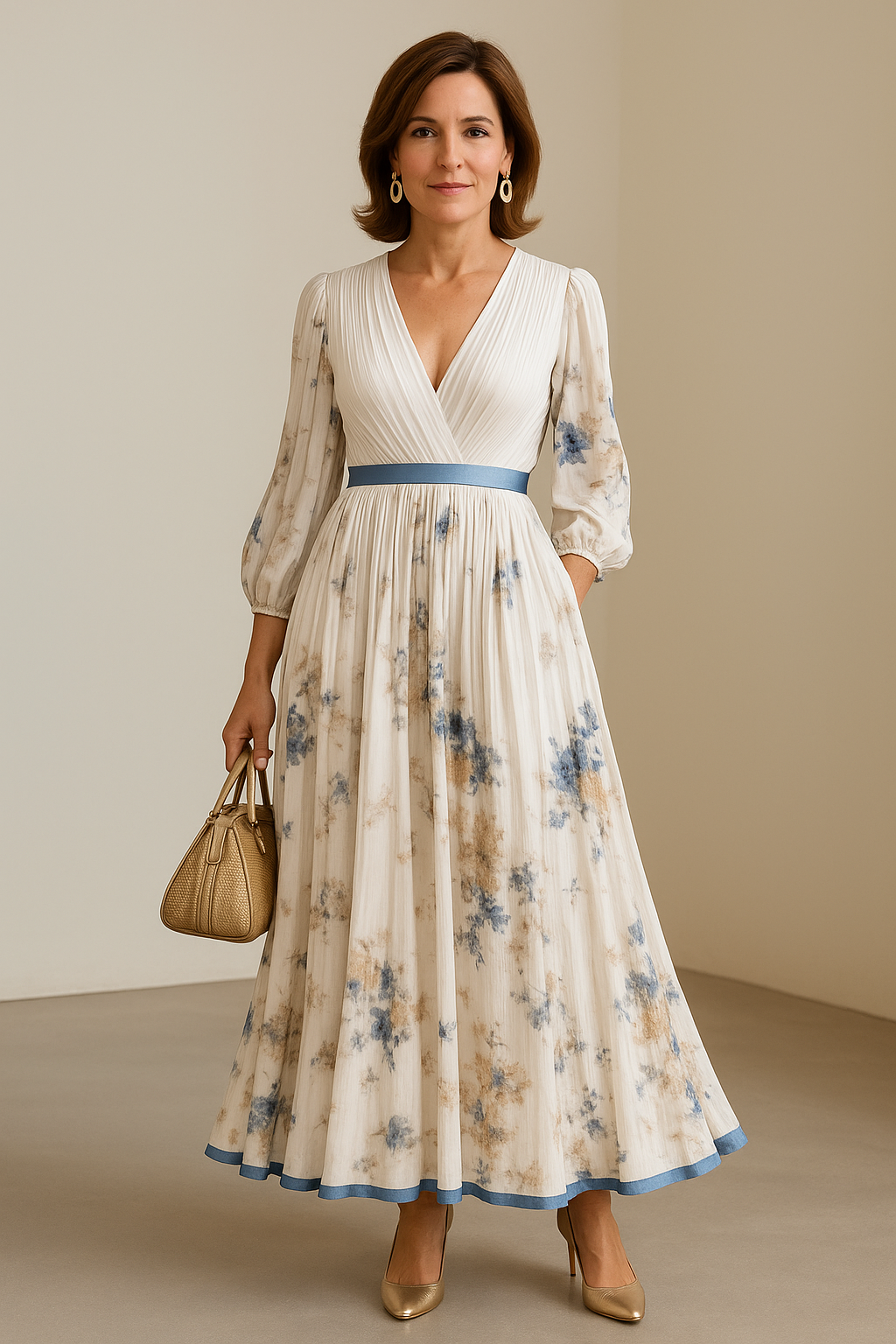Paz™ | Vestido Maxi Plisado Floral Atemporal
