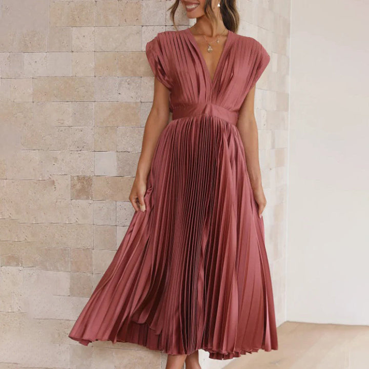 Carmela™ | Vestido Midi Plisado Atemporal