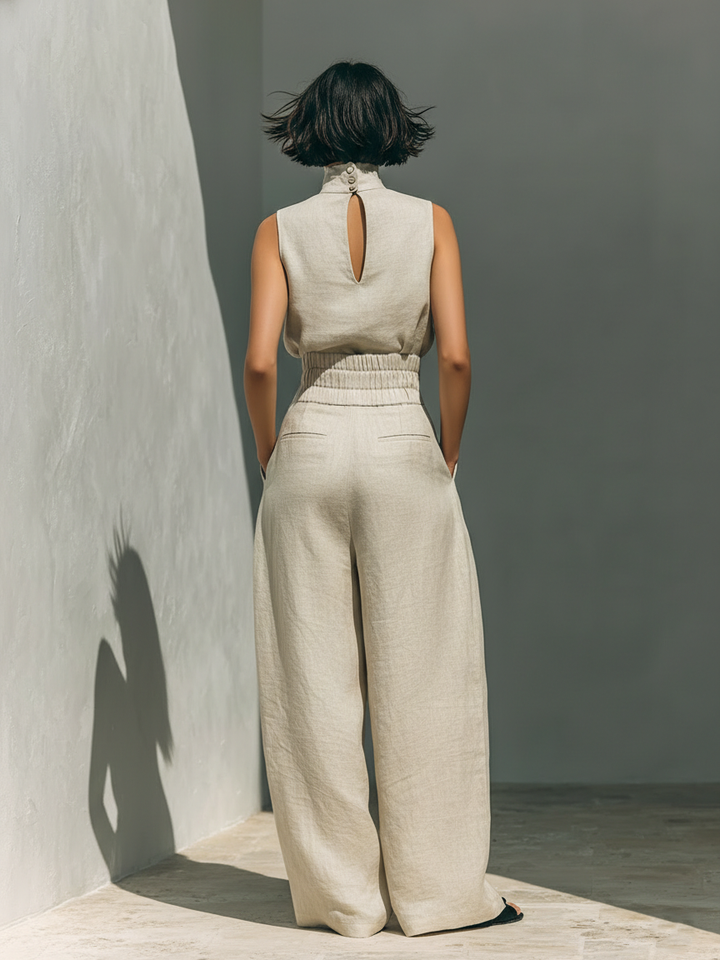 Maria | Conjunto Minimalista de Camiseta y Pantalón Ancho
