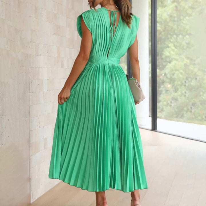 Carmela™ | Vestido Midi Plisado Atemporal