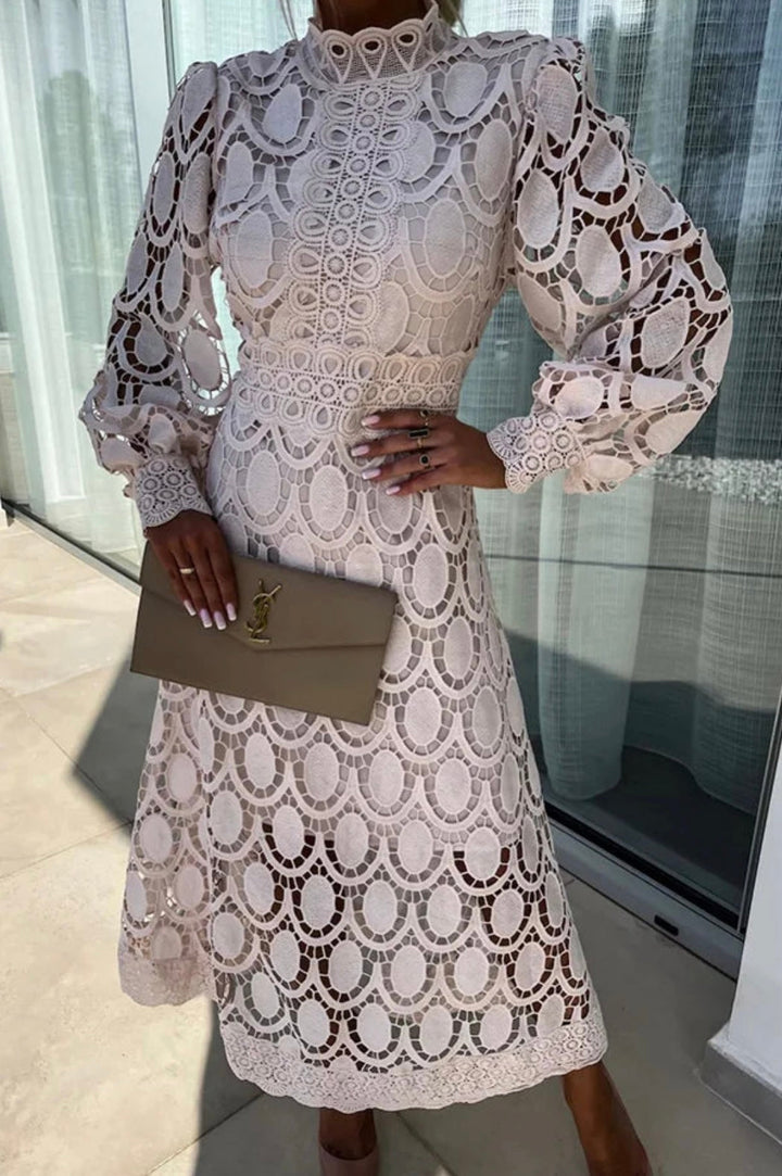 Eloah™ | Vestido Midi Elegante de Encaje
