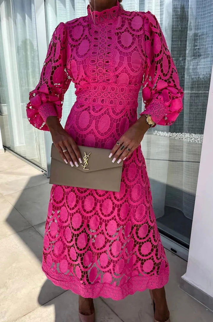 Eloah™ | Vestido Midi Elegante de Encaje