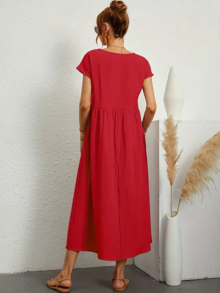 Vestido Ligero de Algodón Suave Con Bolsillos