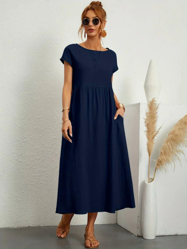 Vestido Ligero de Algodón Suave Con Bolsillos