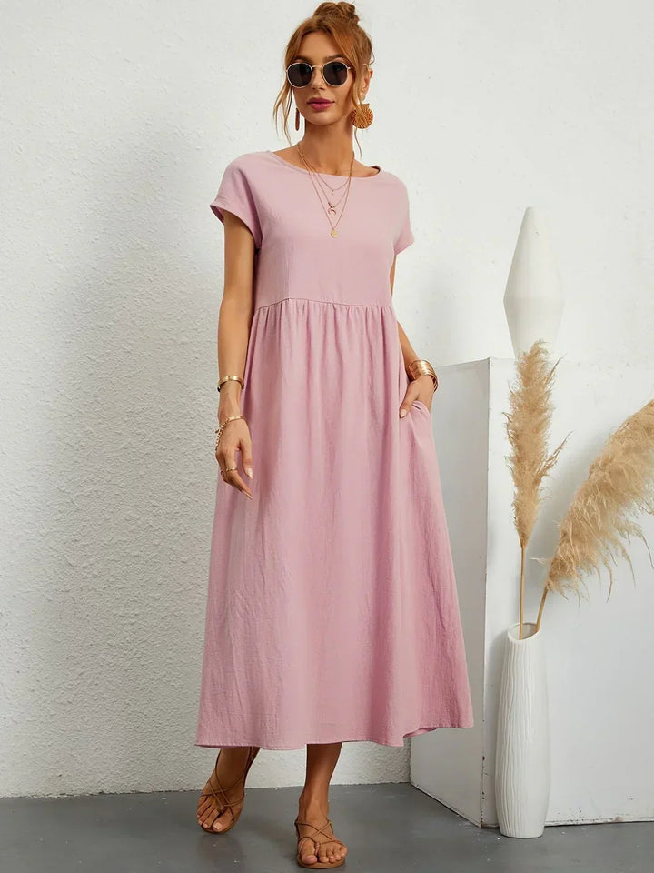 Vestido Ligero de Algodón Suave Con Bolsillos