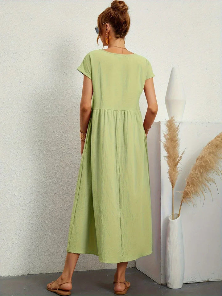 Vestido Ligero de Algodón Suave Con Bolsillos