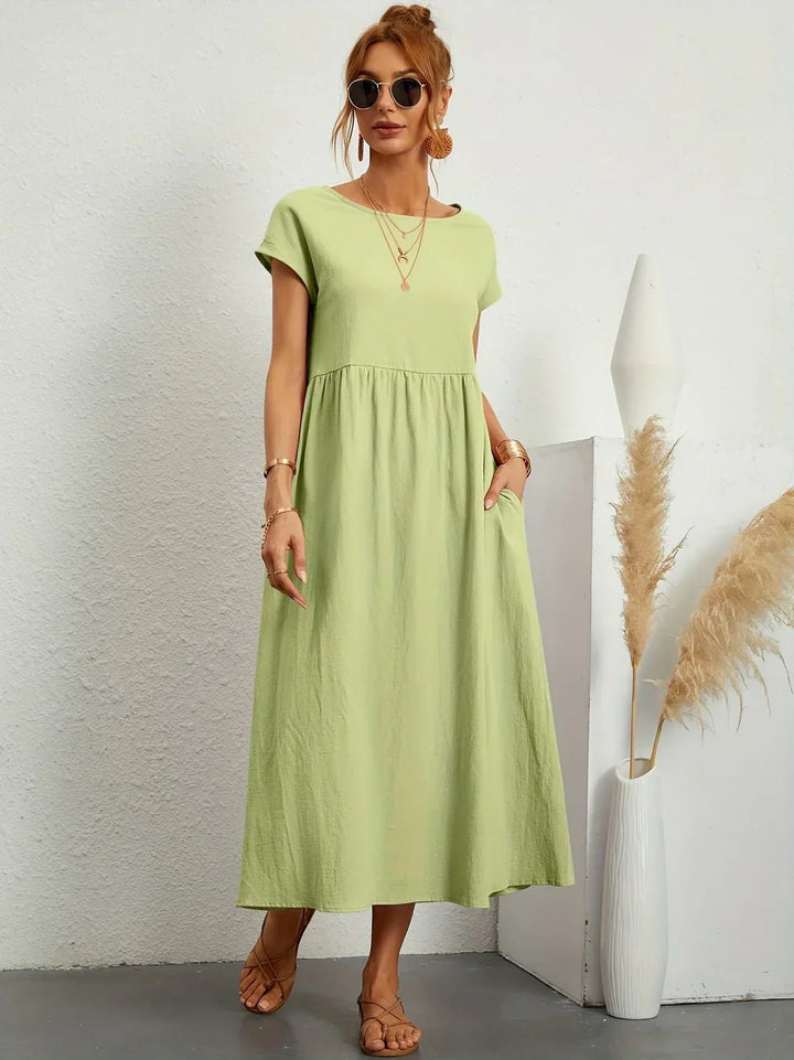Vestido Ligero de Algodón Suave Con Bolsillos