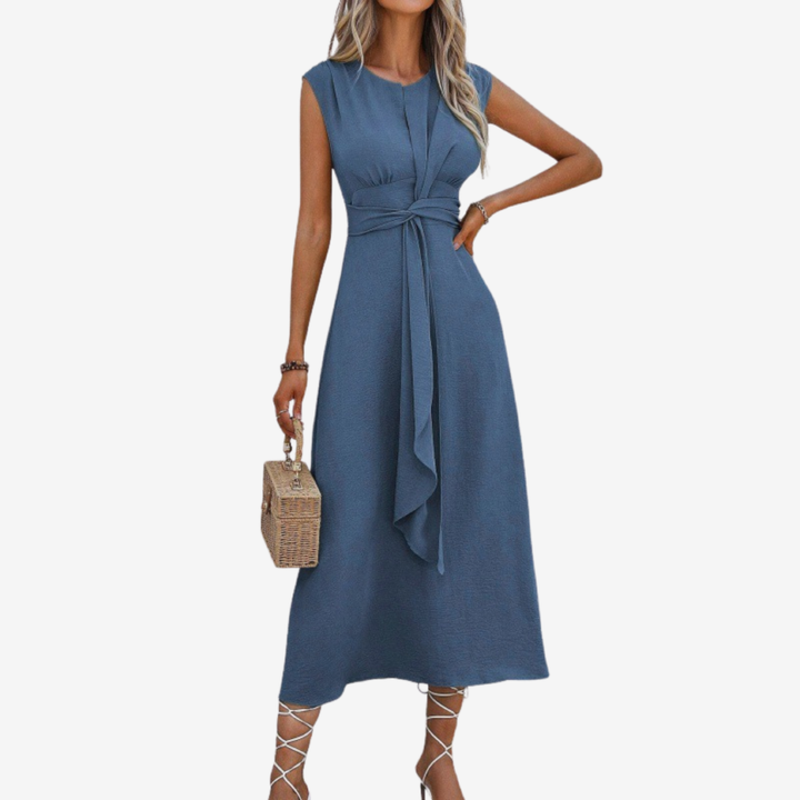 Reese™ | Vestido Maxi sin Mangas con Cuello Redondo