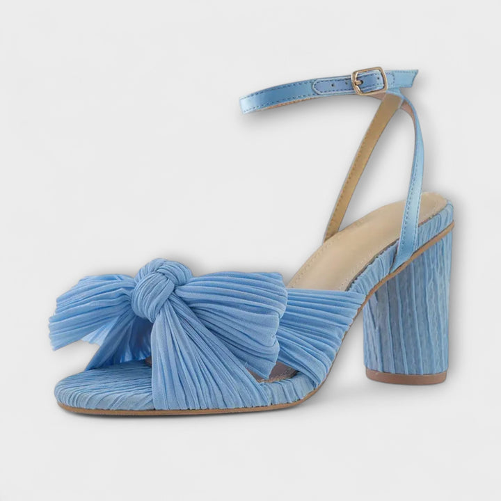 Lunette – Sandalias de Tacón con Lazo Plisado