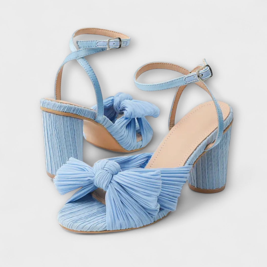Lunette – Sandalias de Tacón con Lazo Plisado