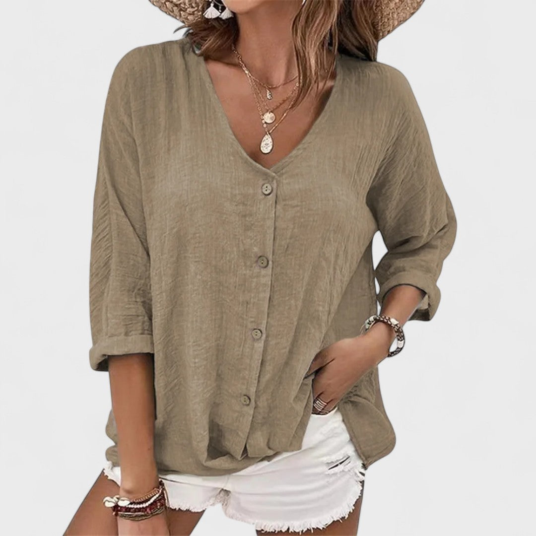 Anna - Blusa de lino de verano