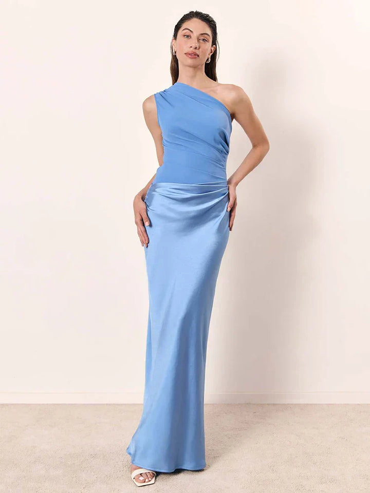 Vestido Maxi con Cintura en Satén