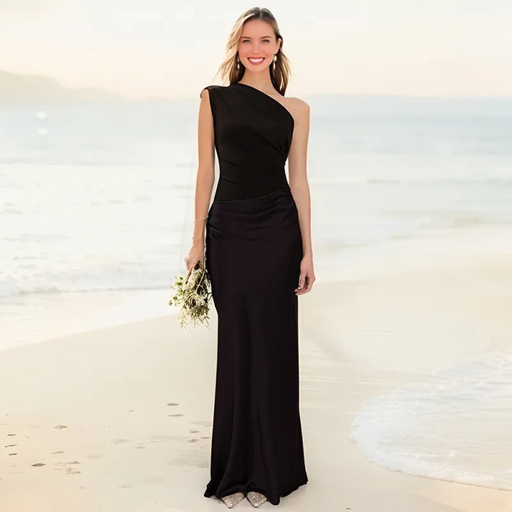 Vestido Maxi con Cintura en Satén