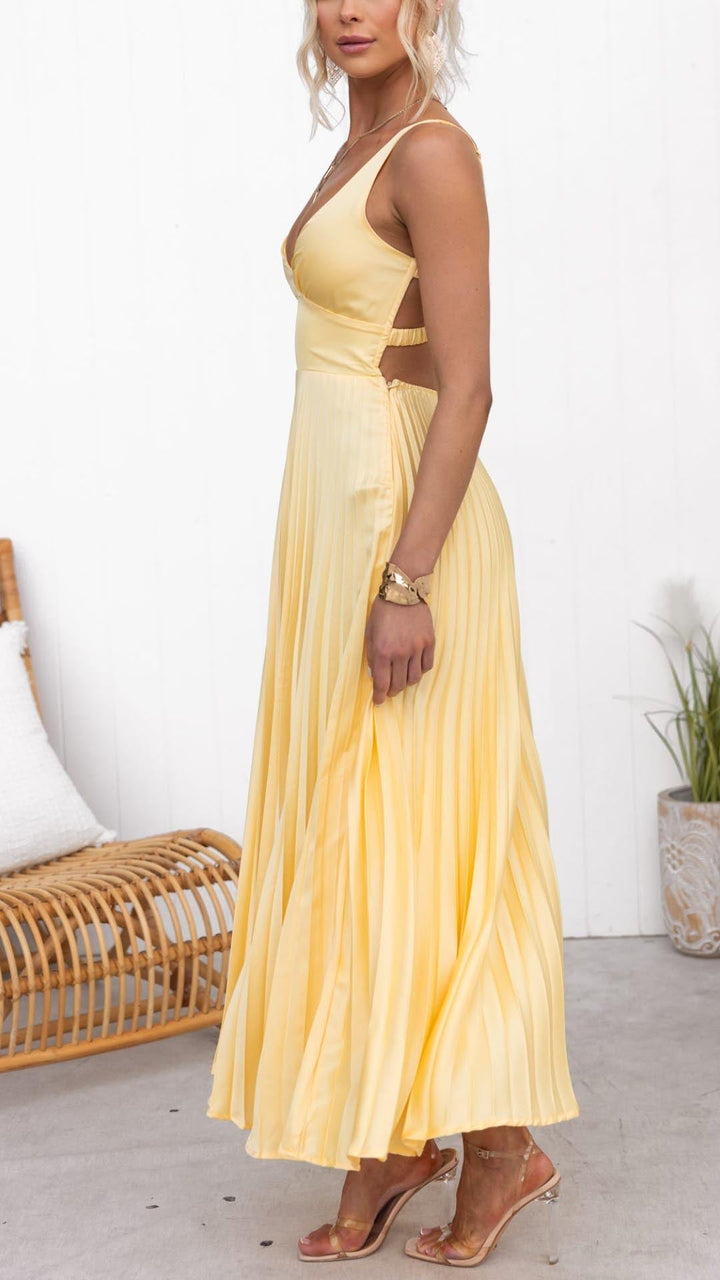 Malka™ | Vestido Maxi con Escote en V Plisado