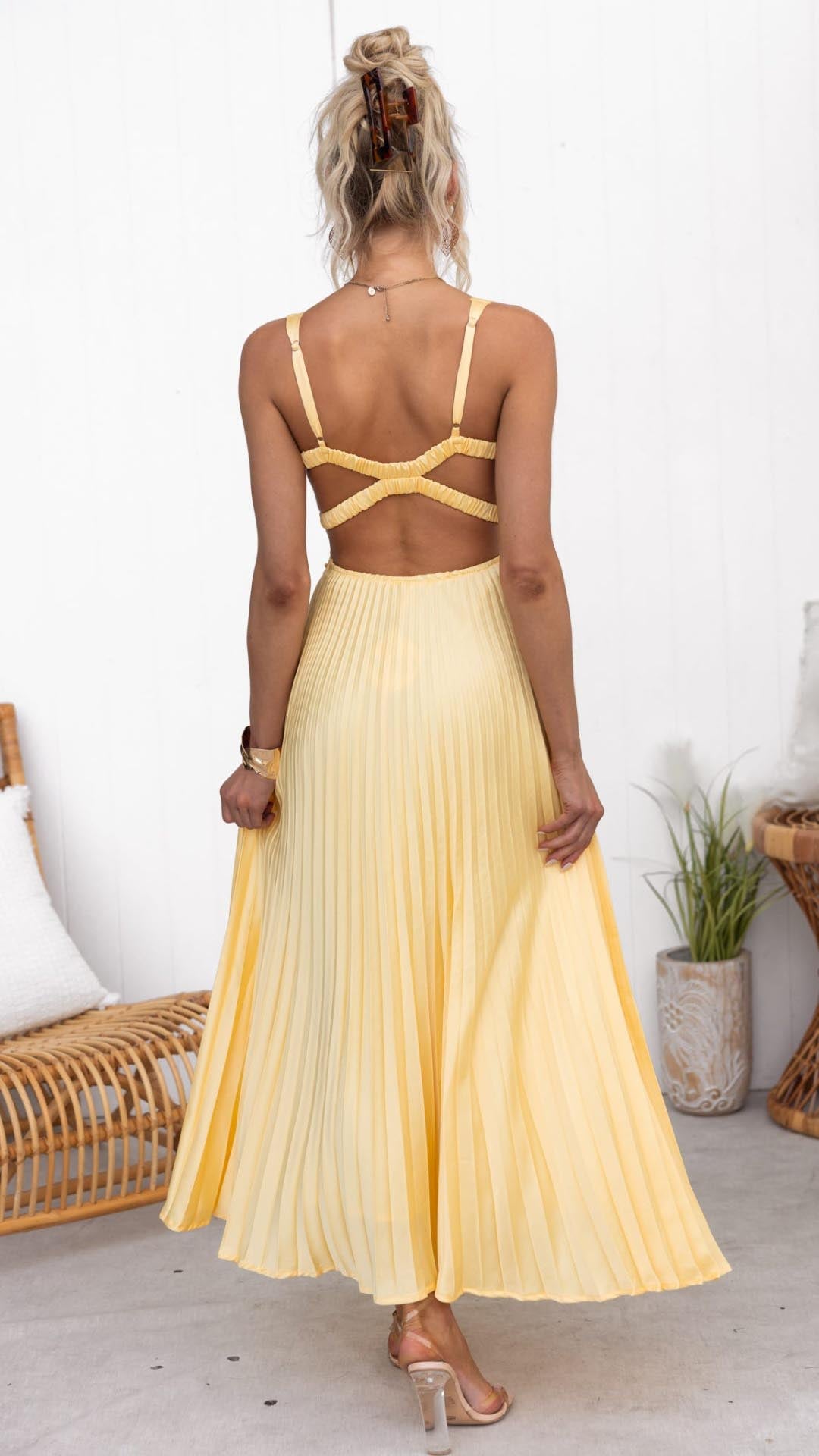 Malka™ | Vestido Maxi con Escote en V Plisado